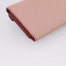 Miu Miu Trifold Wallet Leather Pink Gold Auth 203263A-11