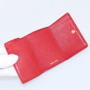 Miu Miu Trifold Wallet Leather Pink Gold Auth 203263A-15