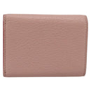 Miu Miu Trifold Wallet Leather Pink Gold Auth 203263A-3