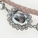 Miu Miu Nappa Crystal Matelasse Bag Leather 3way Pink Silver Auth 203264M-10