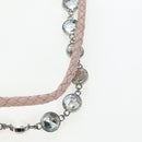 Miu Miu Nappa Crystal Matelasse Bag Leather 3way Pink Silver Auth 203264M-11