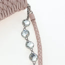 Miu Miu Nappa Crystal Matelasse Bag Leather 3way Pink Silver Auth 203264M-12