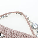 Miu Miu Nappa Crystal Matelasse Bag Leather 3way Pink Silver Auth 203264M-13