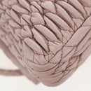 Miu Miu Nappa Crystal Matelasse Bag Leather 3way Pink Silver Auth 203264M-17
