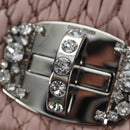 Miu Miu Nappa Crystal Matelasse Bag Leather 3way Pink Silver Auth 203264M-20