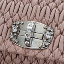 Miu Miu Nappa Crystal Matelasse Bag Leather 3way Pink Silver Auth 203264M-21