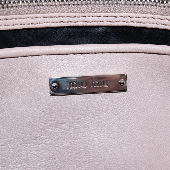 Miu Miu Nappa Crystal Matelasse Bag Leather 3way Pink Silver Auth 203264M