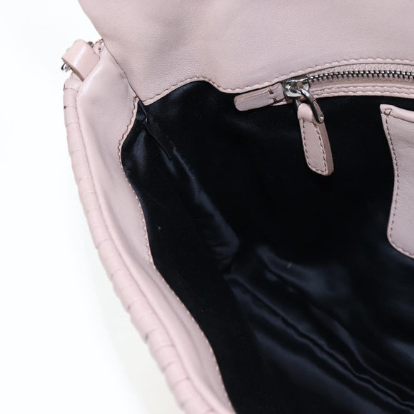 Miu Miu Nappa Crystal Matelasse Bag Leather 3way Pink Silver Auth 203264M
