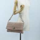 Miu Miu Nappa Crystal Matelasse Bag Leather 3way Pink Silver Auth 203264M-32