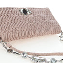 Miu Miu Nappa Crystal Matelasse Bag Leather 3way Pink Silver Auth 203264M-7