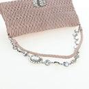Miu Miu Nappa Crystal Matelasse Bag Leather 3way Pink Silver Auth 203264M-8