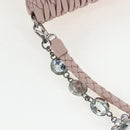 Miu Miu Nappa Crystal Matelasse Bag Leather 3way Pink Silver Auth 203264M-9
