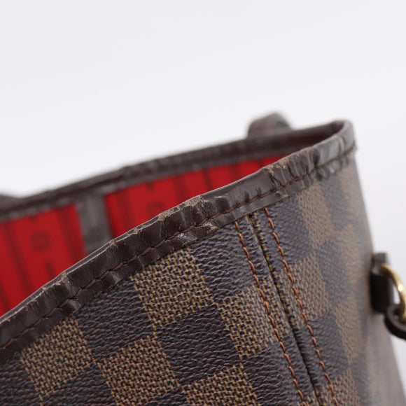 LOUIS VUITTON Damier Ebene Neverfull MM Tote Bag N51105 LV Auth 203271A