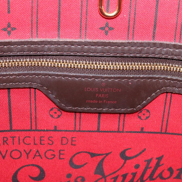 LOUIS VUITTON Damier Ebene Neverfull MM Tote Bag N51105 LV Auth 203271A