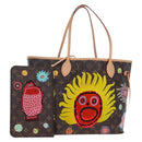 LOUIS VUITTON Yayoi Kusama Face Neverfull MM Tote Bag M46447 LV Auth 203277SAV-1