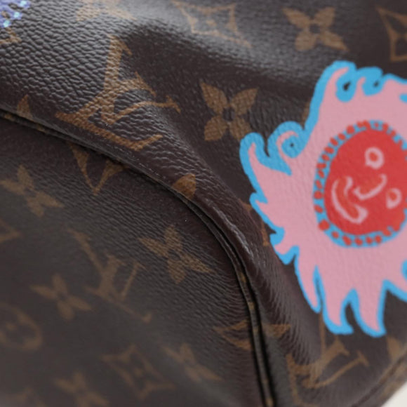 LOUIS VUITTON Yayoi Kusama Face Neverfull MM Tote Bag M46447 LV Auth 203277SAV