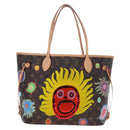 LOUIS VUITTON Yayoi Kusama Face Neverfull MM Tote Bag M46447 LV Auth 203277SAV-13