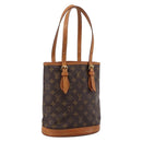 LOUIS VUITTON Monogram Bucket PM Shoulder Bag M42238 LV Auth 203278-1