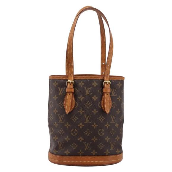 LOUIS VUITTON Monogram Bucket PM Shoulder Bag M42238 LV Auth 203278
