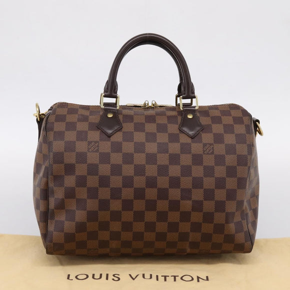 LOUIS VUITTON Damier Ebene Speedy Bandouliere30 Hand Bag N41367 LV Auth 203285V