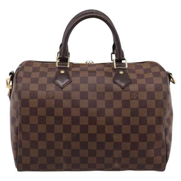 LOUIS VUITTON Damier Ebene Speedy Bandouliere30 Hand Bag N41367 LV Auth 203285V