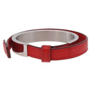 LOEWE Bangle Leather Red Silver Auth 203313A-3