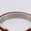 LOEWE Bangle Leather Red Silver Auth 203313A-6