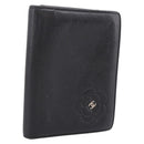 CHANEL Camelia Card Case Calf Skin Black CC Auth 203316A-1