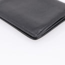 CHANEL Camelia Card Case Calf Skin Black CC Auth 203316A-11