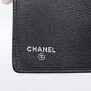 CHANEL Camelia Card Case Calf Skin Black CC Auth 203316A-13