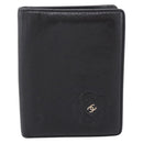 CHANEL Camelia Card Case Calf Skin Black CC Auth 203316A-2