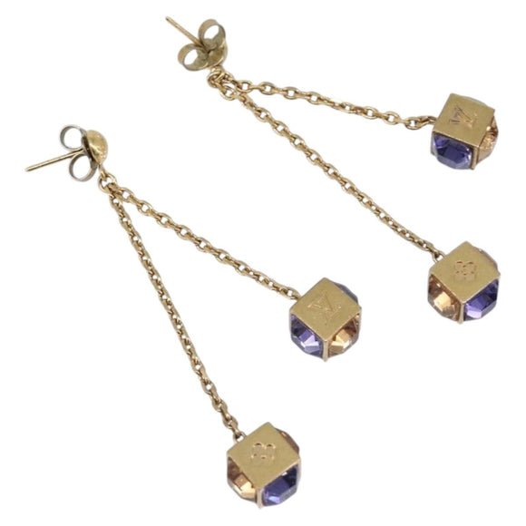 LOUIS VUITTON Pandan Gambling Pierce Metal Gold M66059 LV Auth 203318