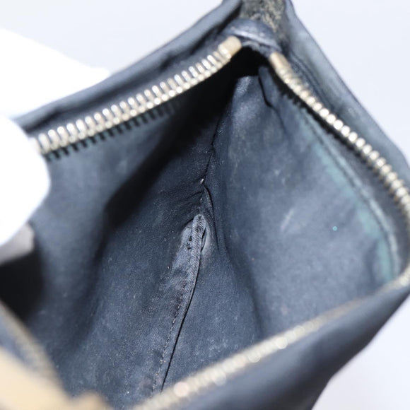 CHANEL New Travel Line Pouch Canvas Black Gold CC Auth 203320