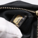 CHANEL New Travel Line Pouch Canvas Black Gold CC Auth 203320-11