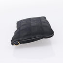 CHANEL New Travel Line Pouch Canvas Black Gold CC Auth 203320-3