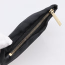 CHANEL New Travel Line Pouch Canvas Black Gold CC Auth 203320-5