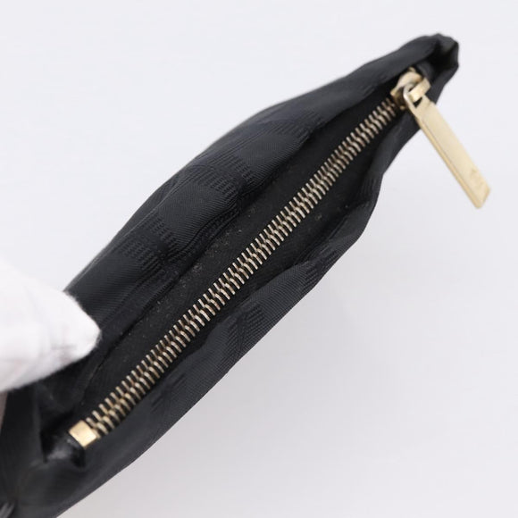 CHANEL New Travel Line Pouch Canvas Black Gold CC Auth 203320