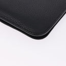 HERMES Dogon GM Wallet Leather Black Silver Auth 203322-11