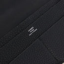 HERMES Dogon GM Wallet Leather Black Silver Auth 203322-14