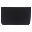 HERMES Dogon GM Wallet Leather Black Silver Auth 203322-3