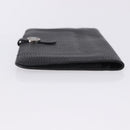 HERMES Dogon GM Wallet Leather Black Silver Auth 203322-4