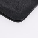 HERMES Dogon GM Wallet Leather Black Silver Auth 203322-8
