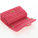 CHANEL Chain Matelasse 2.55 Shoulder Bag Tweed Pink Gold CC Auth 203324SM-20