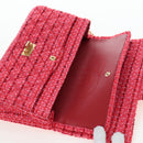 CHANEL Chain Matelasse 2.55 Shoulder Bag Tweed Pink Gold CC Auth 203324SM-8