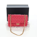 CHANEL Chain Matelasse 2.55 Shoulder Bag Tweed Pink Gold CC Auth 203324SM-12