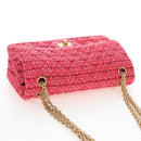 CHANEL Chain Matelasse 2.55 Shoulder Bag Tweed Pink Gold CC Auth 203324SM-6