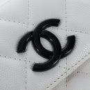 CHANEL Matelasse Chain Waist Bag Caviar Skin White CC Auth 203326M-24