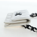 CHANEL Matelasse Chain Waist Bag Caviar Skin White CC Auth 203326M-4