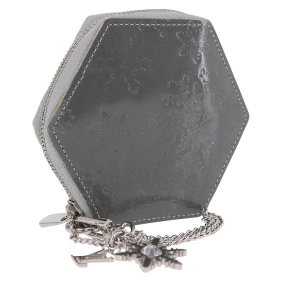 LOUIS VUITTON Vernis Porte Monnaie Flocon Coin Purse Gray M58218 LV Auth 203328M