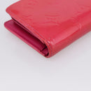 LOUIS VUITTON Vernis PortefeuilleViennois Wallet Fuchsia M91254 LV Auth 203329-16